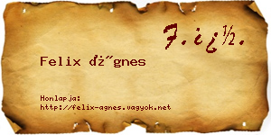 Felix Ágnes névjegykártya
